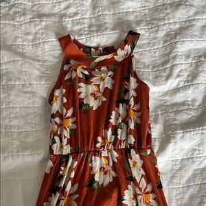 Chenault Floral Kids Dress - Rust and White